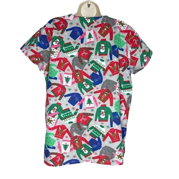 Cassandra O Christmas Scrub Top Women’s Size M - Picture 7 of 8
